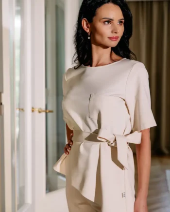 Bluzka medyczna EMANUEL ASYM TOP - Porcelana